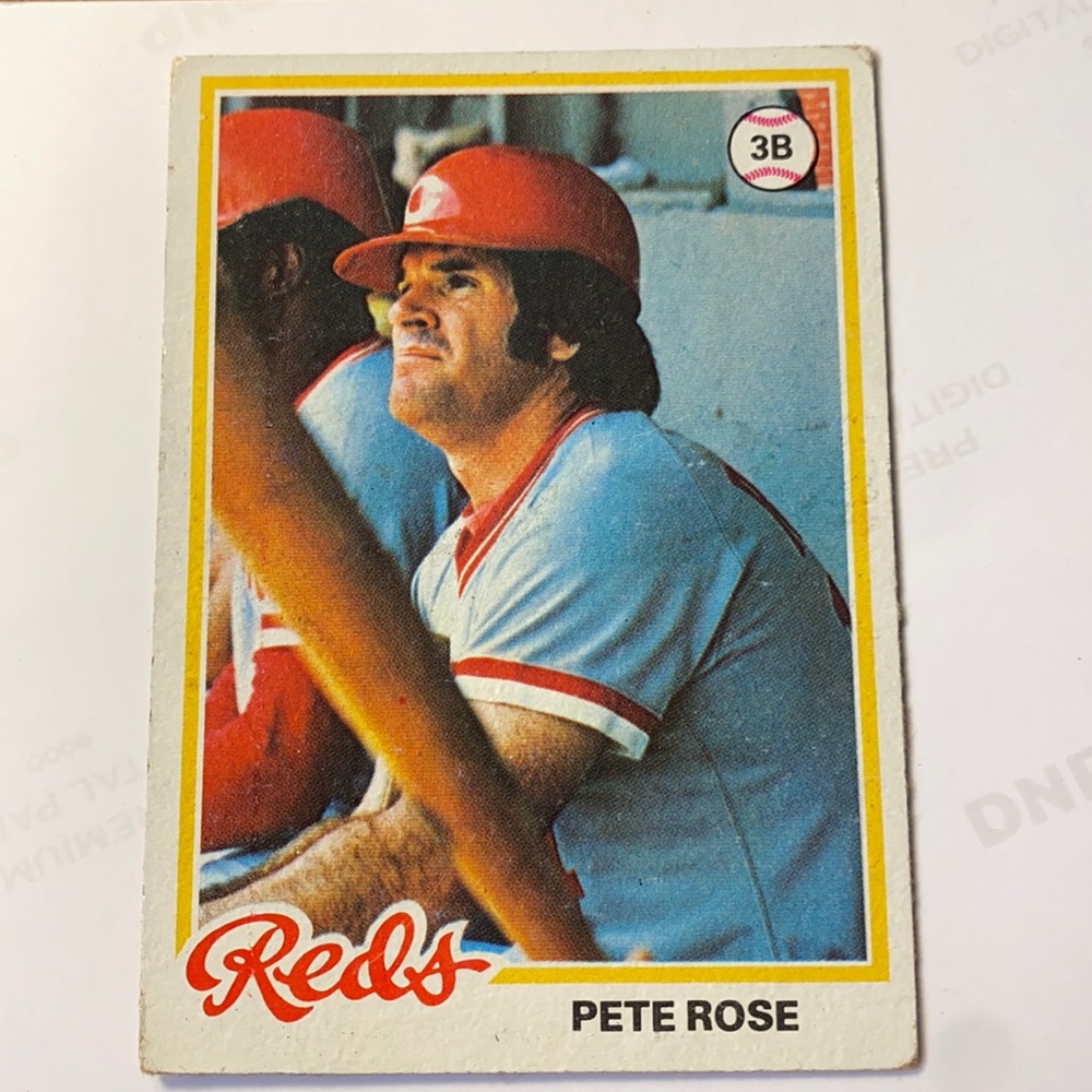 Pete Rose Cincinnati Reds 1978 3rd Base Topps chewing Gum No Tears or Rips
